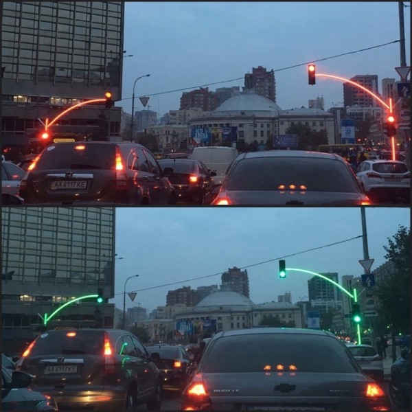 Новый светофор в Киеве