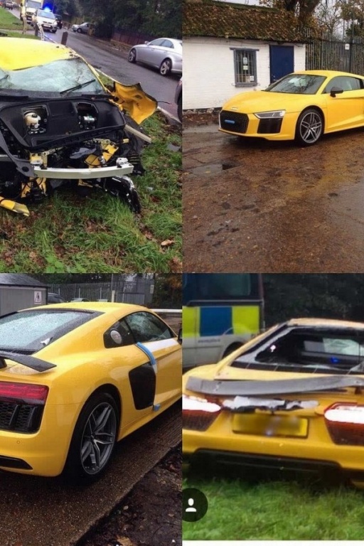разбитый Audi R8 V10 Plus 